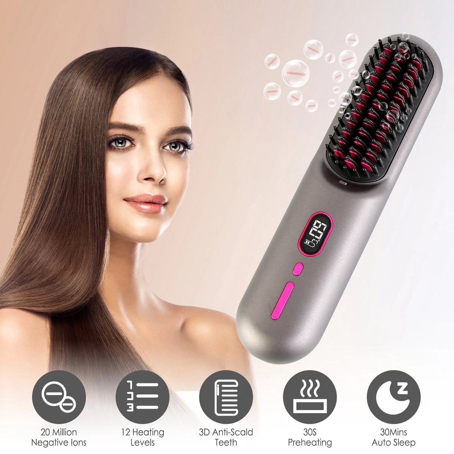Cepillo Alisador con Iones Negativos – Control de Frizz y Protección Térmica
Cepillo Alisador Profesional con Tecnología de Iones Negativos – Para Cabello Suave
Cepillo Alisador de Cerámica con Iones Negativos – Reduce el Frizz y Encrespamiento
Cepillo Alisador Portátil con Iones Negativos – Para Cabello Liso y Brillante
