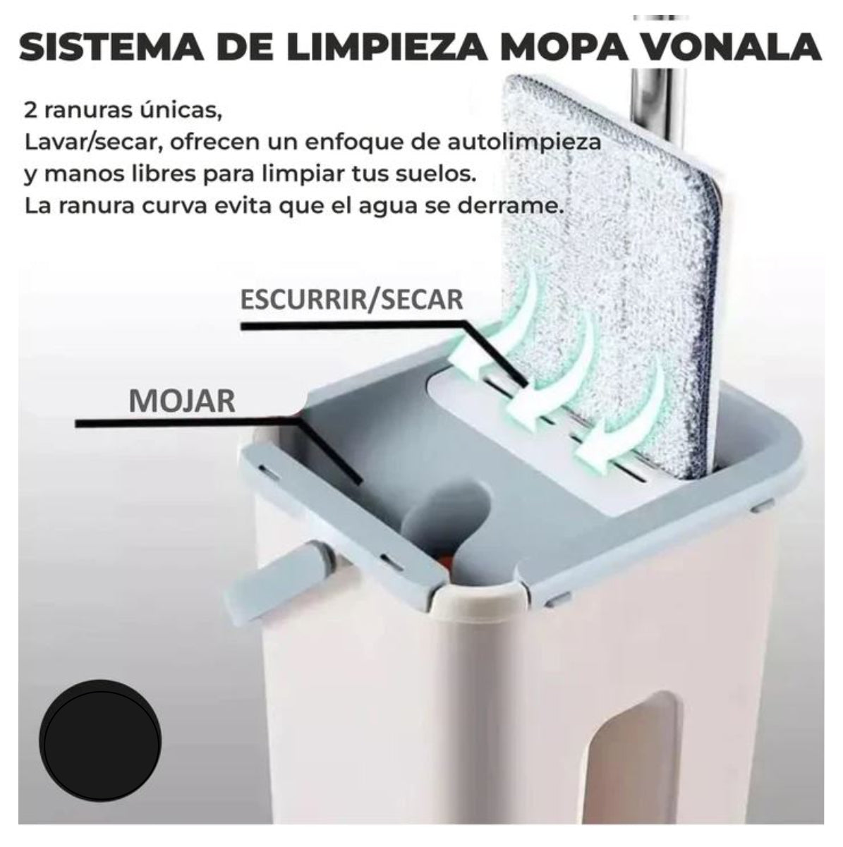 Trapeador Mopa Plana Con Balde Escurridor- rhossybe,Fregona plana con cabezal de fibra ultrafina, juego de cubo de fregona giratoria y fregona reemplazable para limpieza de suelos