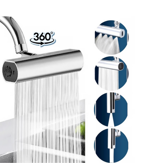 Extensión de grifo giratorio 360° 4 en 1 - Universal, Grifo giratorio de cuatro velocidades para lavavajillas, pequeño grifo de lluvia voladora, mezclador de ducha de lavado de cocina, grifo aireador de cascada, 1 Uds.cabezal del grifo de cocina, boquilla rociadora del fregadero de cocina de 3 funciones, 360 ° Grifo de cascada giratorio antisalpicaduras y ahorro de agua