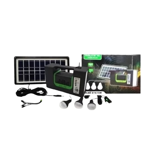 KIT  panel solar  camping 3 bombillas USB , RADIO MP3 LINTERNA , inalambico radio, radio energia solar 