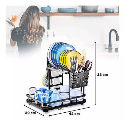 Platero Escurridor 2 Niveles Drenaje Meta